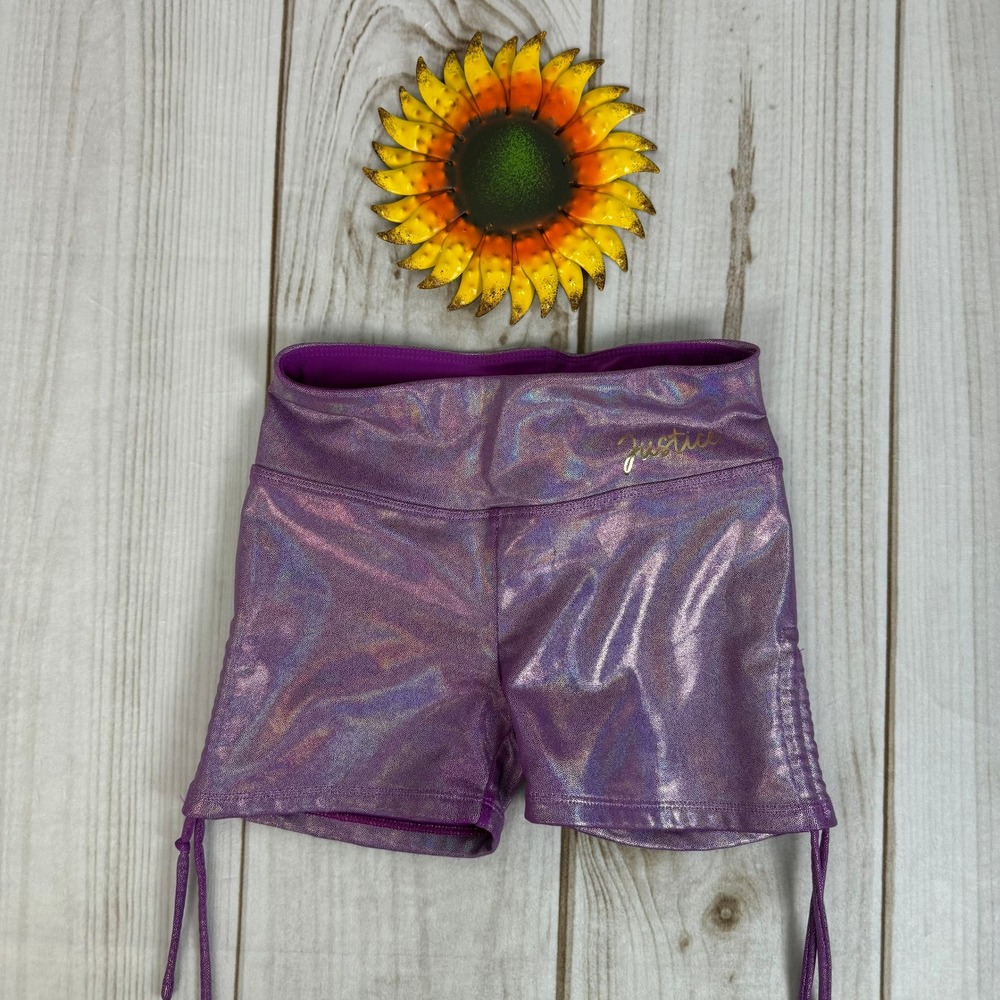 Justice Girls All‎ Over Foil Iridescent Dance Shorts - Size S (7/8)
